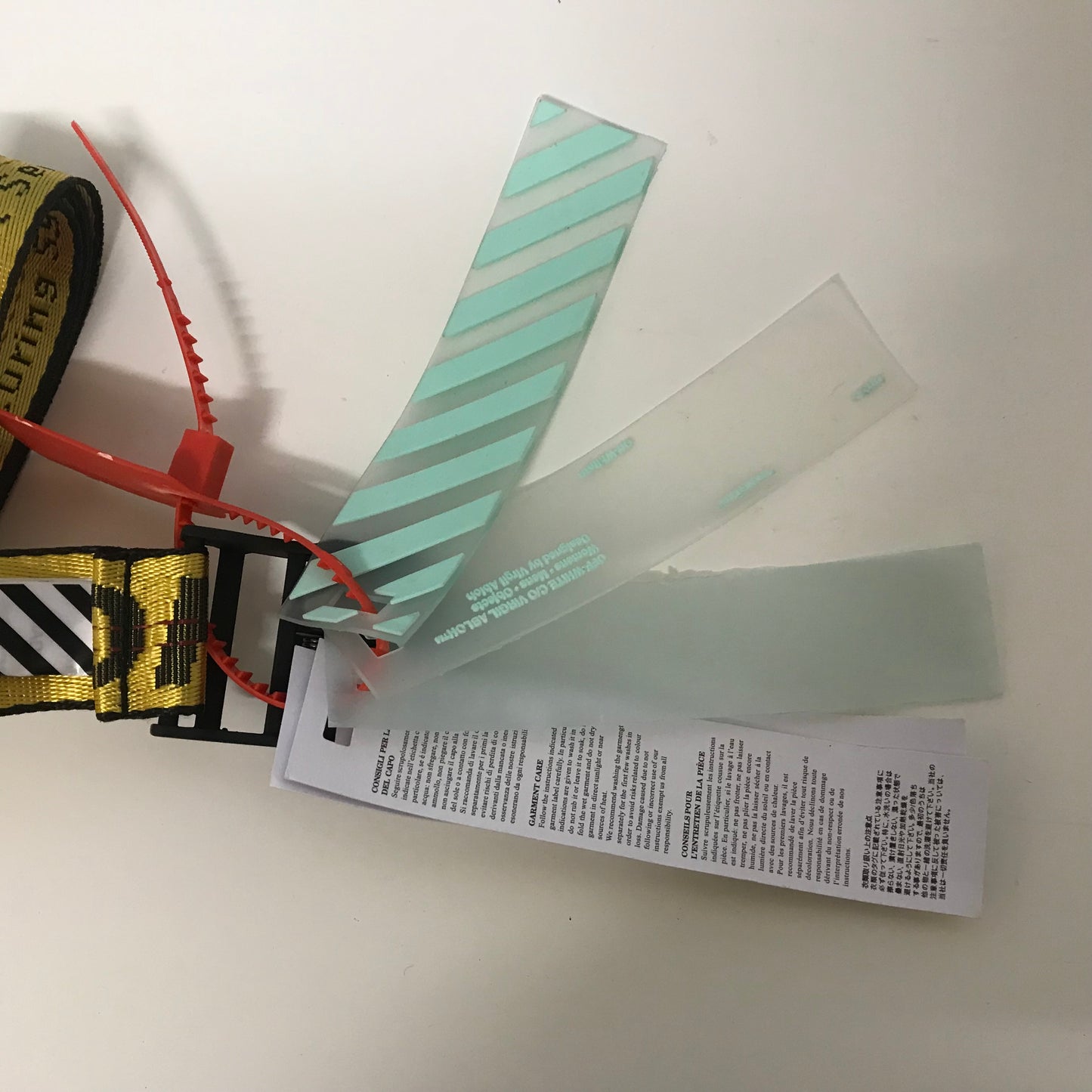 Off White Yellow Metal Clasp Belt