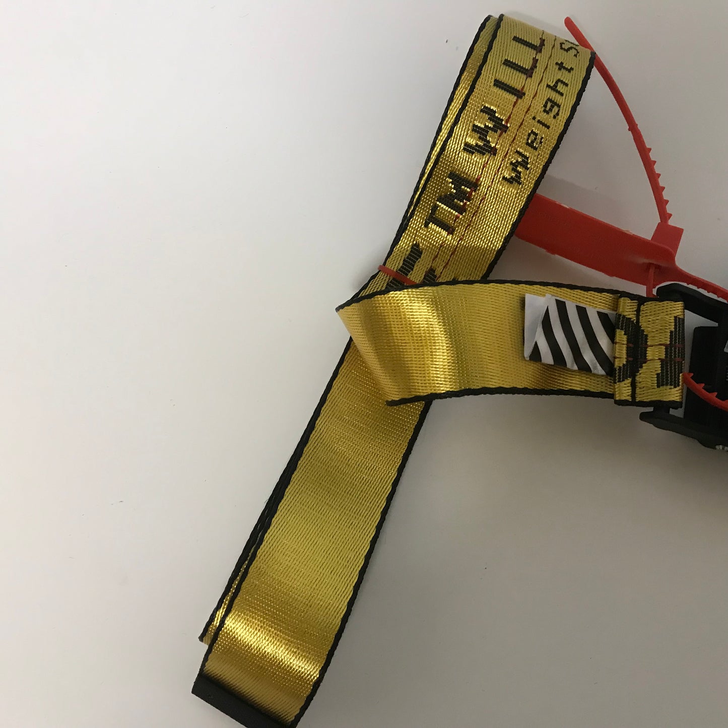 Off White Yellow Metal Clasp Belt