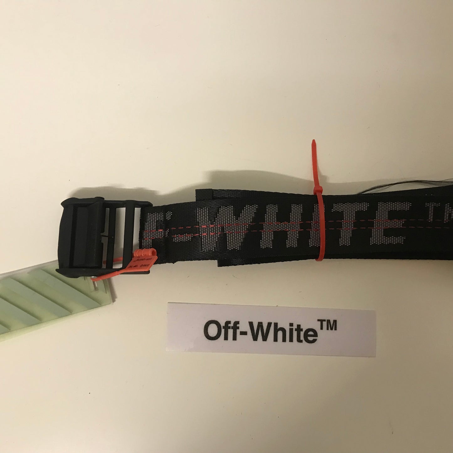 Off White Black Metal Clasp Belt