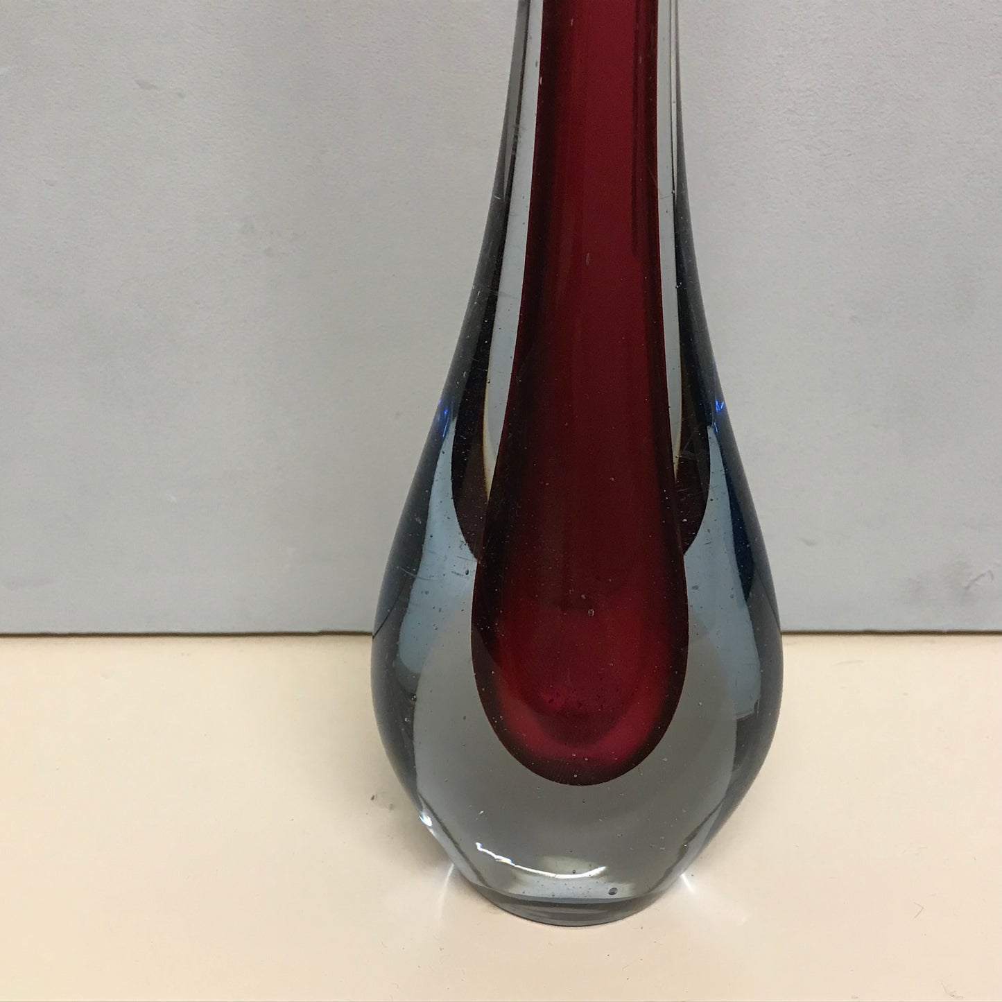 Red and Blue Glass Vase