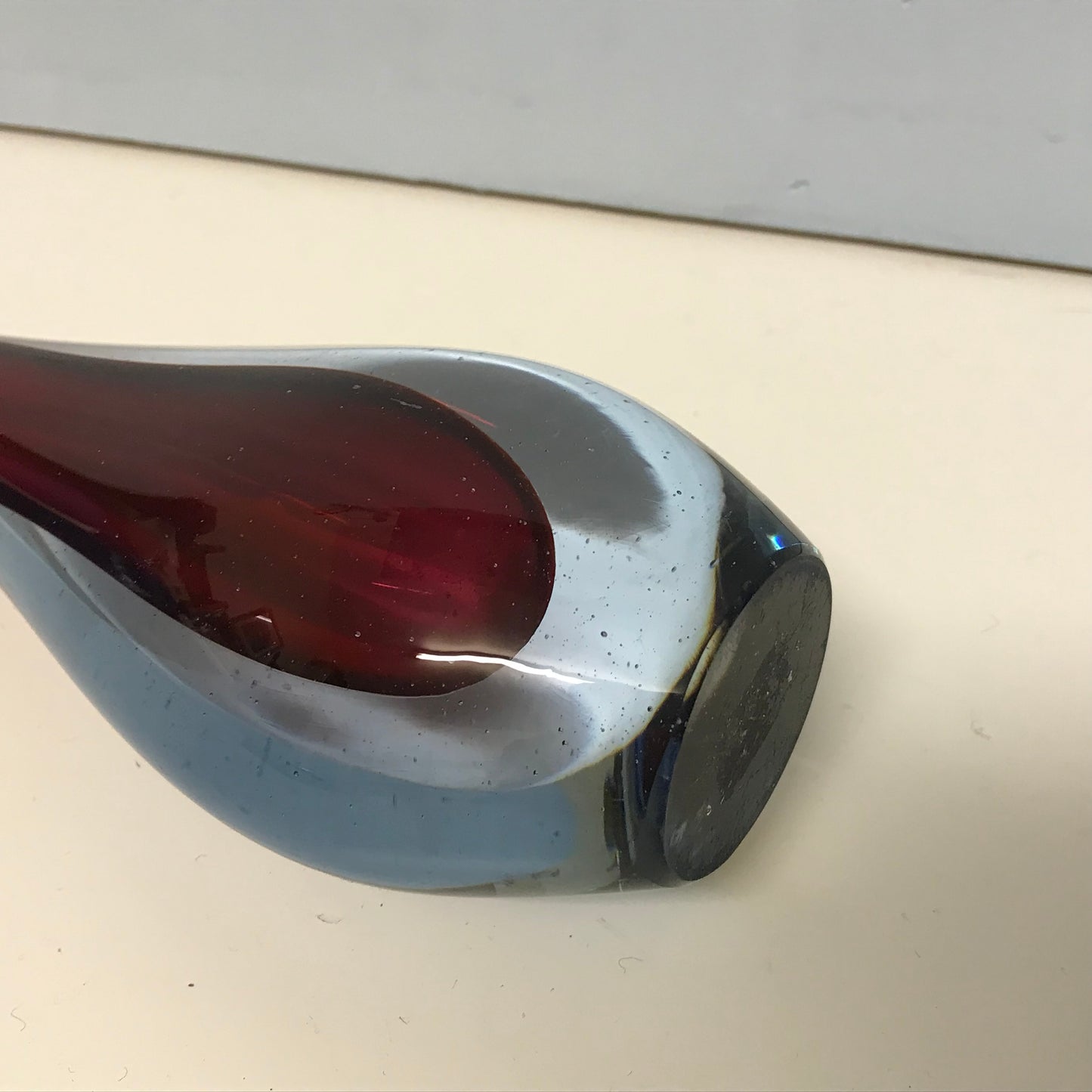 Red and Blue Glass Vase