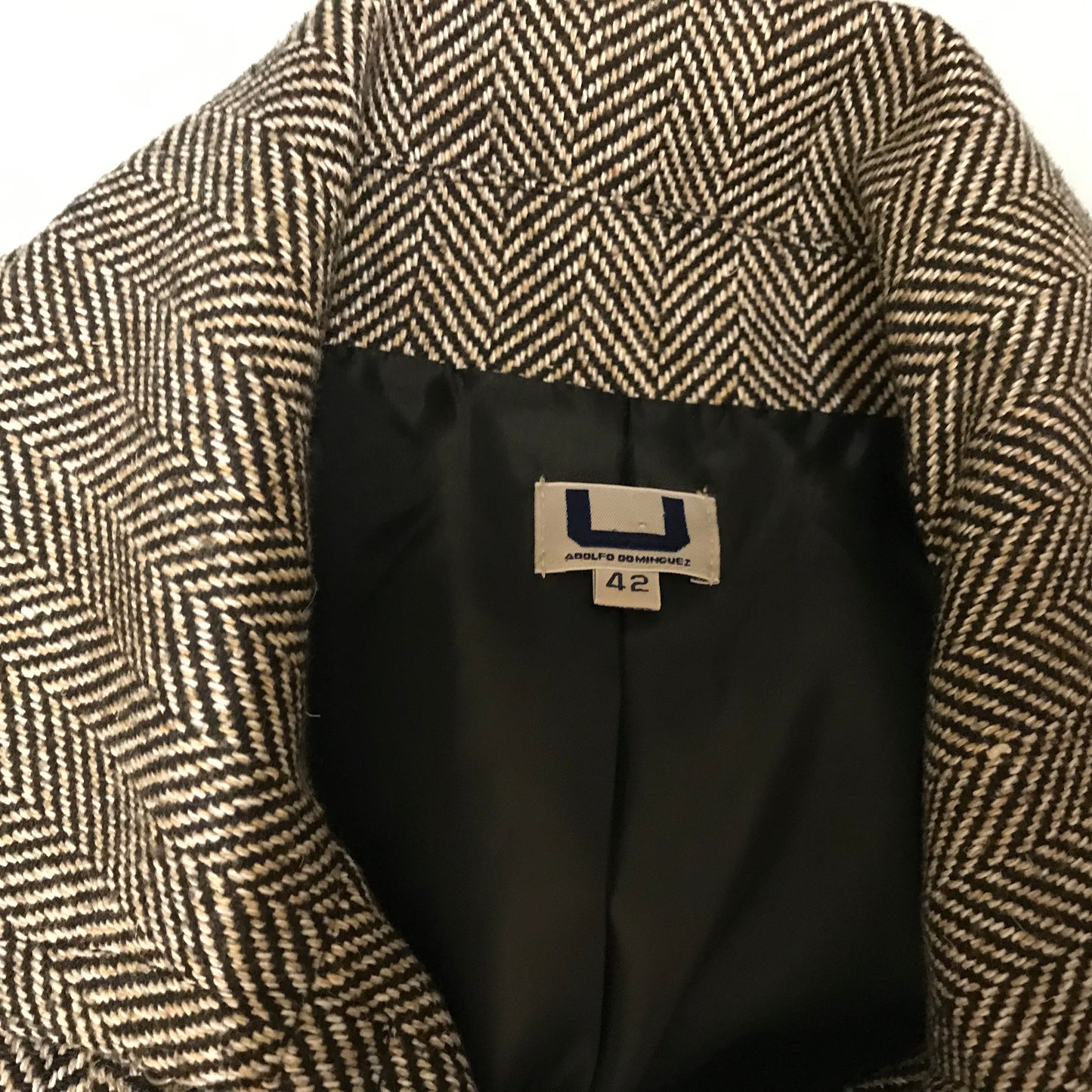 Adolfo Domínguez Womens Herringbone Jacket Size 44