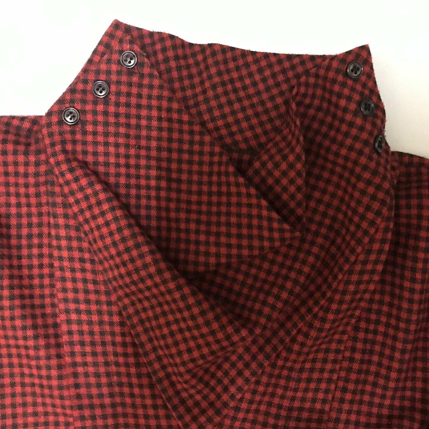 1980s Red & Black Dogtooth Dress