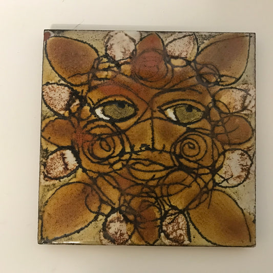 1960s Decorative Tile With Sun Motif (2)